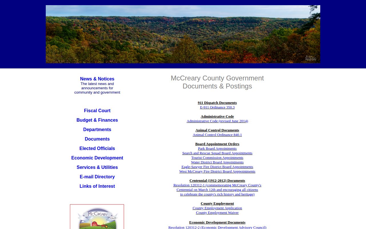 McCreary County jail closure document listing relevant to Pine Knot arrests